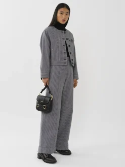 Vêtements-Chloé Pantalon Large A Revers Blue - White 1
