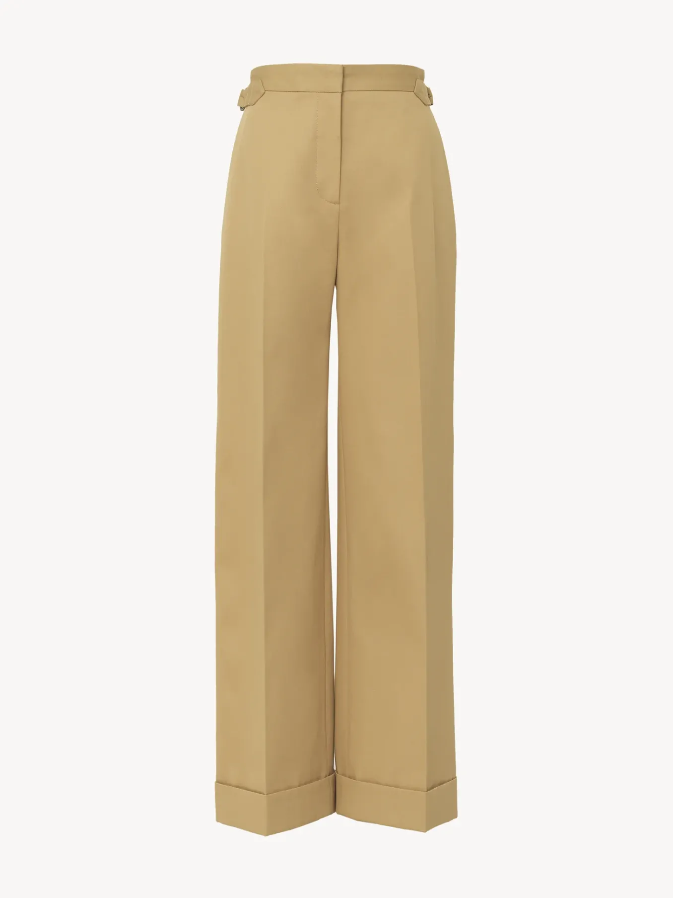 Vêtements-Chloé Pantalon Large A Revers Jungle Brown