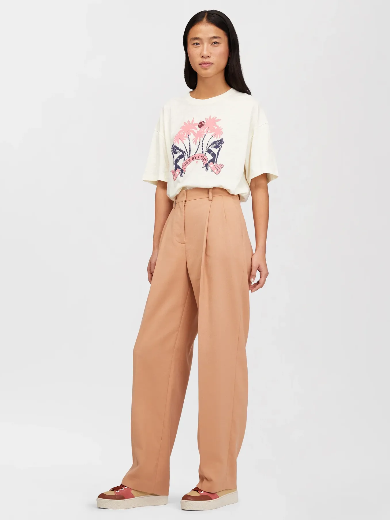 Vêtements-Chloé Pantalon Large Fusele Dusty Coral
