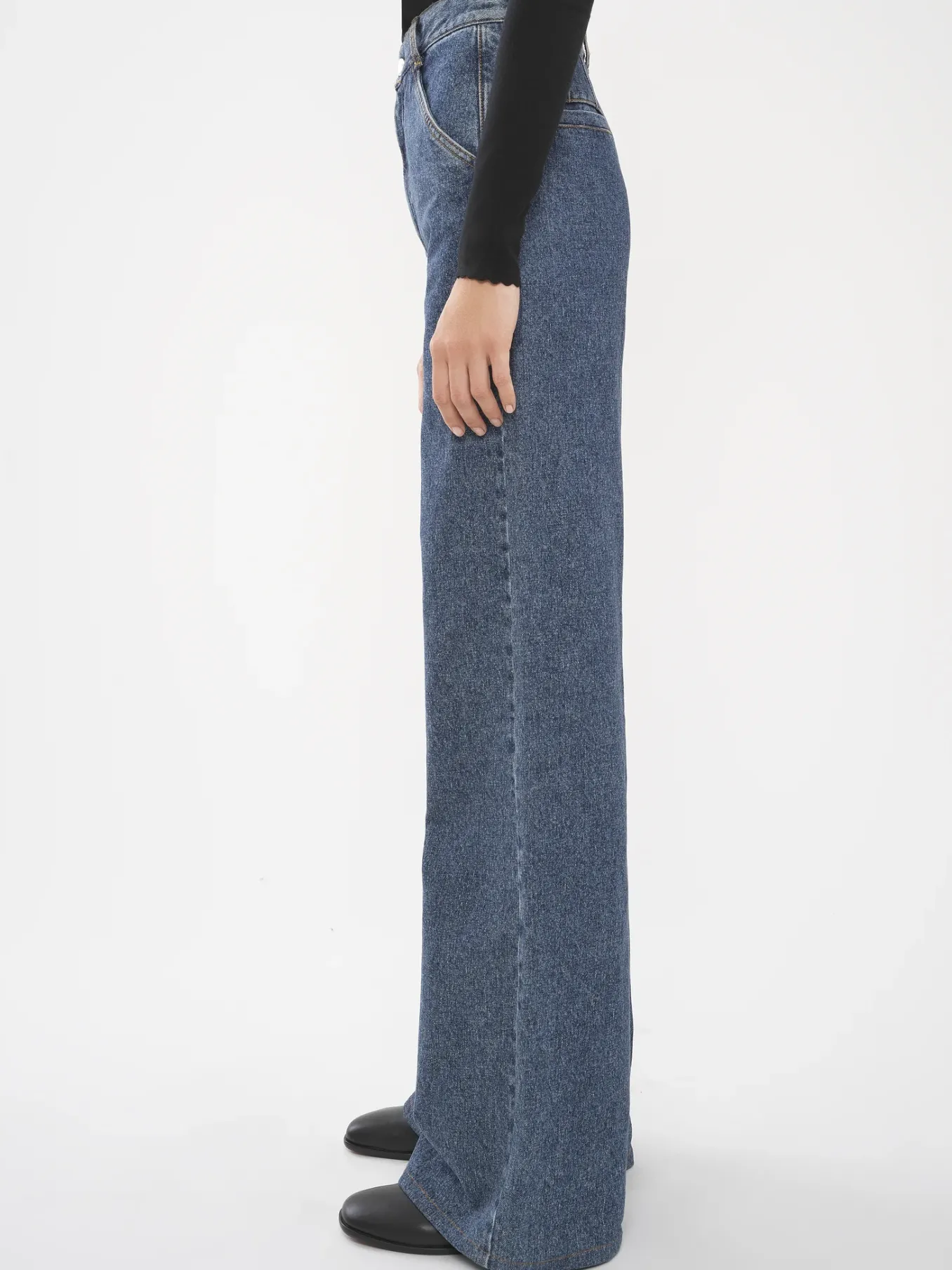 Pantalons Et Shorts-Chloé Pantalon Large Style Marin Dusky Blue