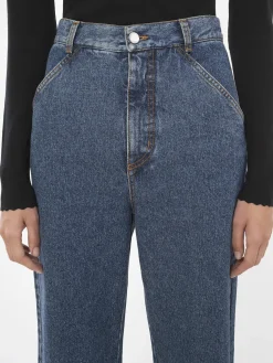 Pantalons Et Shorts-Chloé Pantalon Large Style Marin Dusky Blue