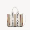 Sacs Cabas-Chloé Petit Cabas Woody A Bandoulière Blanc