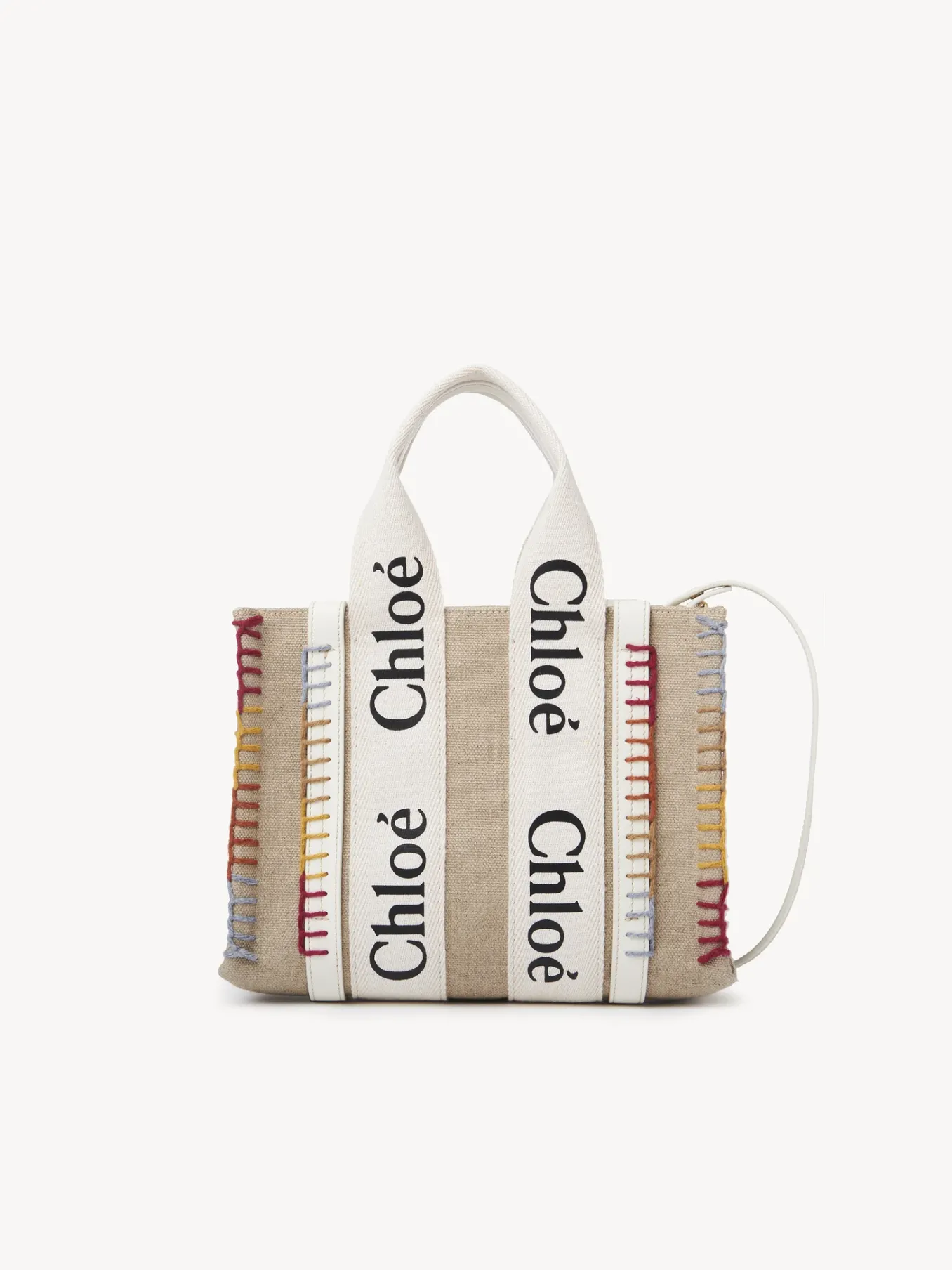 Sacs Cabas-Chloé Petit Cabas Woody A Bandoulière Blanc