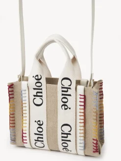 Sacs Cabas-Chloé Petit Cabas Woody A Bandoulière Blanc