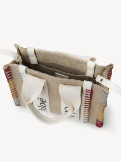 Sacs Cabas-Chloé Petit Cabas Woody A Bandoulière Blanc