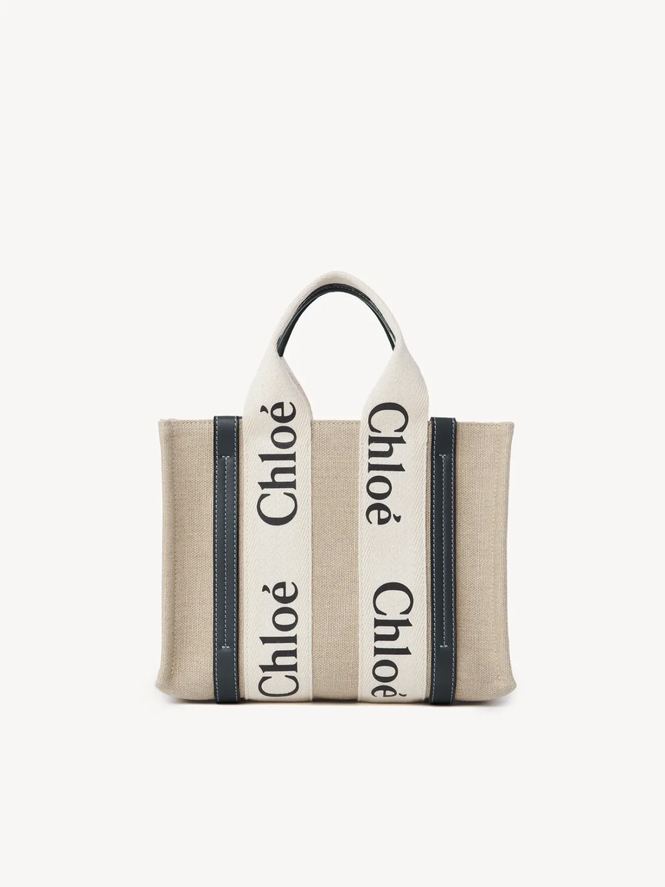 Sacs Cabas-Chloé Petit Cabas Woody A Bandoulière White - Blue 1