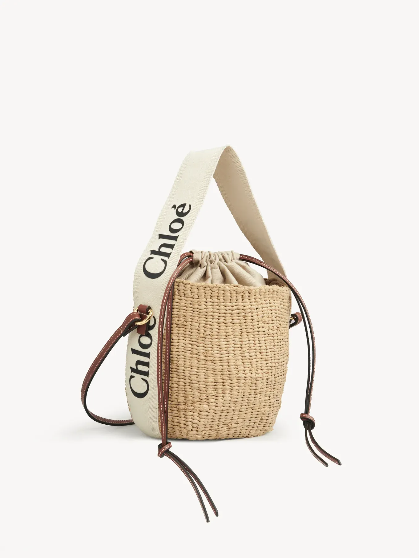 Sacs À Bandoulière-Chloé Petit Panier Woody Blanc