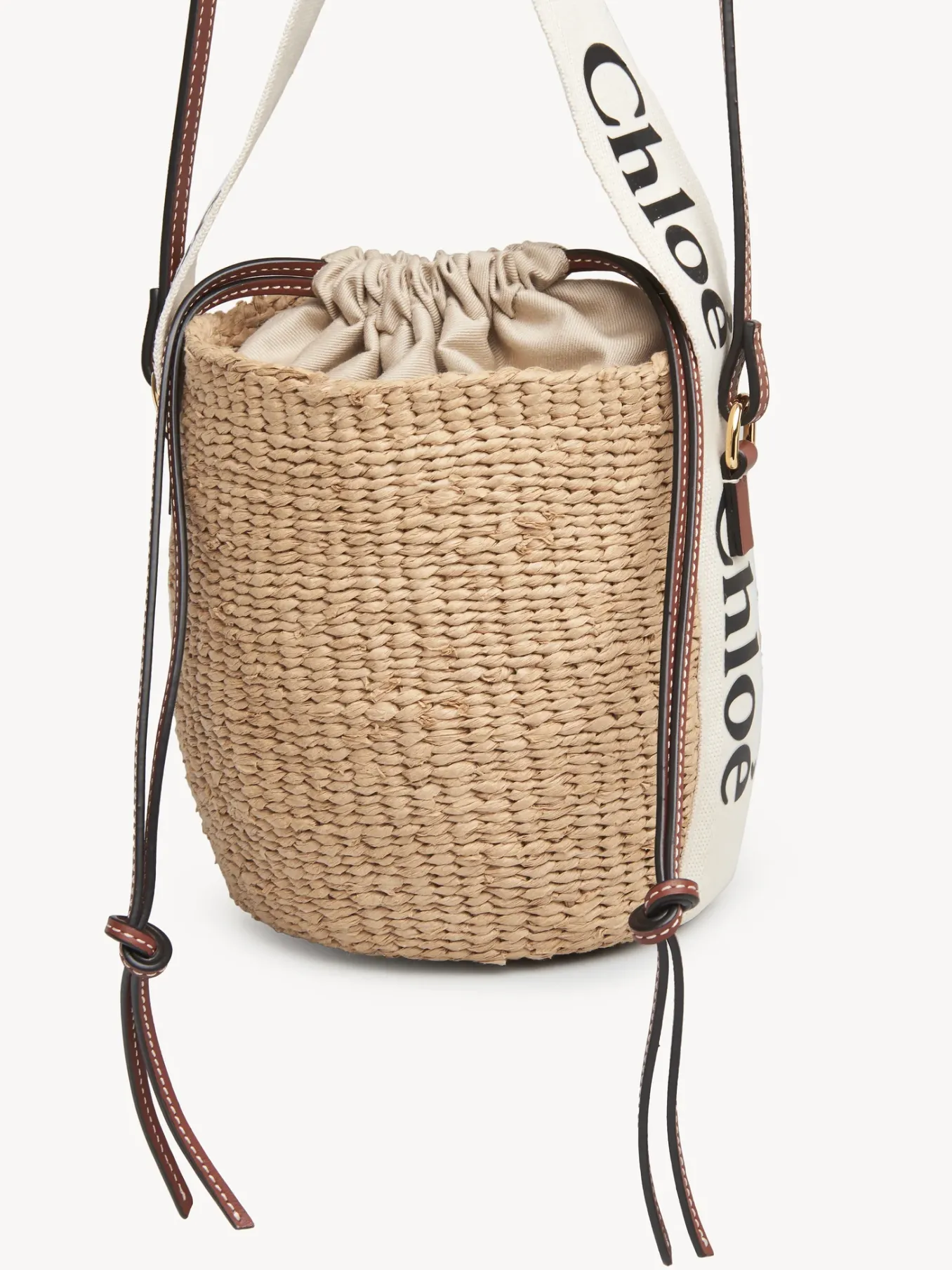 Sacs À Bandoulière-Chloé Petit Panier Woody Blanc