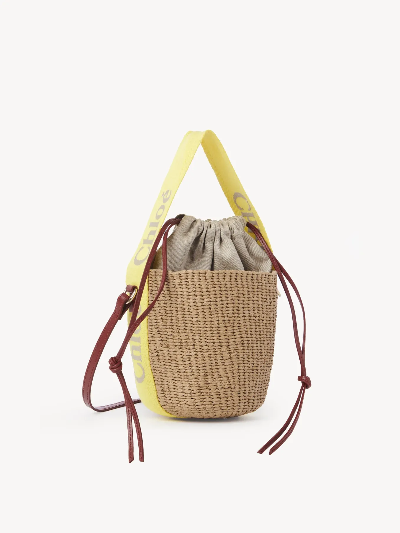 Sacs À Bandoulière-Chloé Petit Panier Woody Yellow - Beige 1