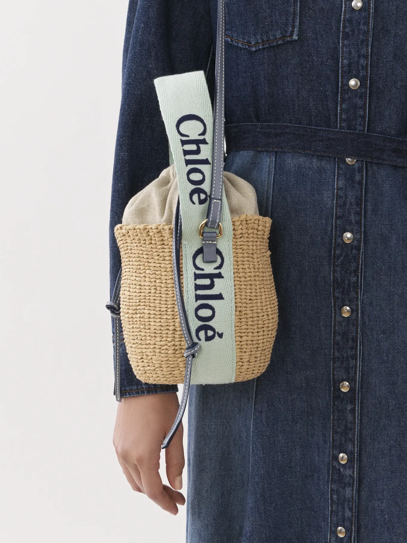 Sacs À Bandoulière-Chloé Petit Panier Woody Green - Blue 1