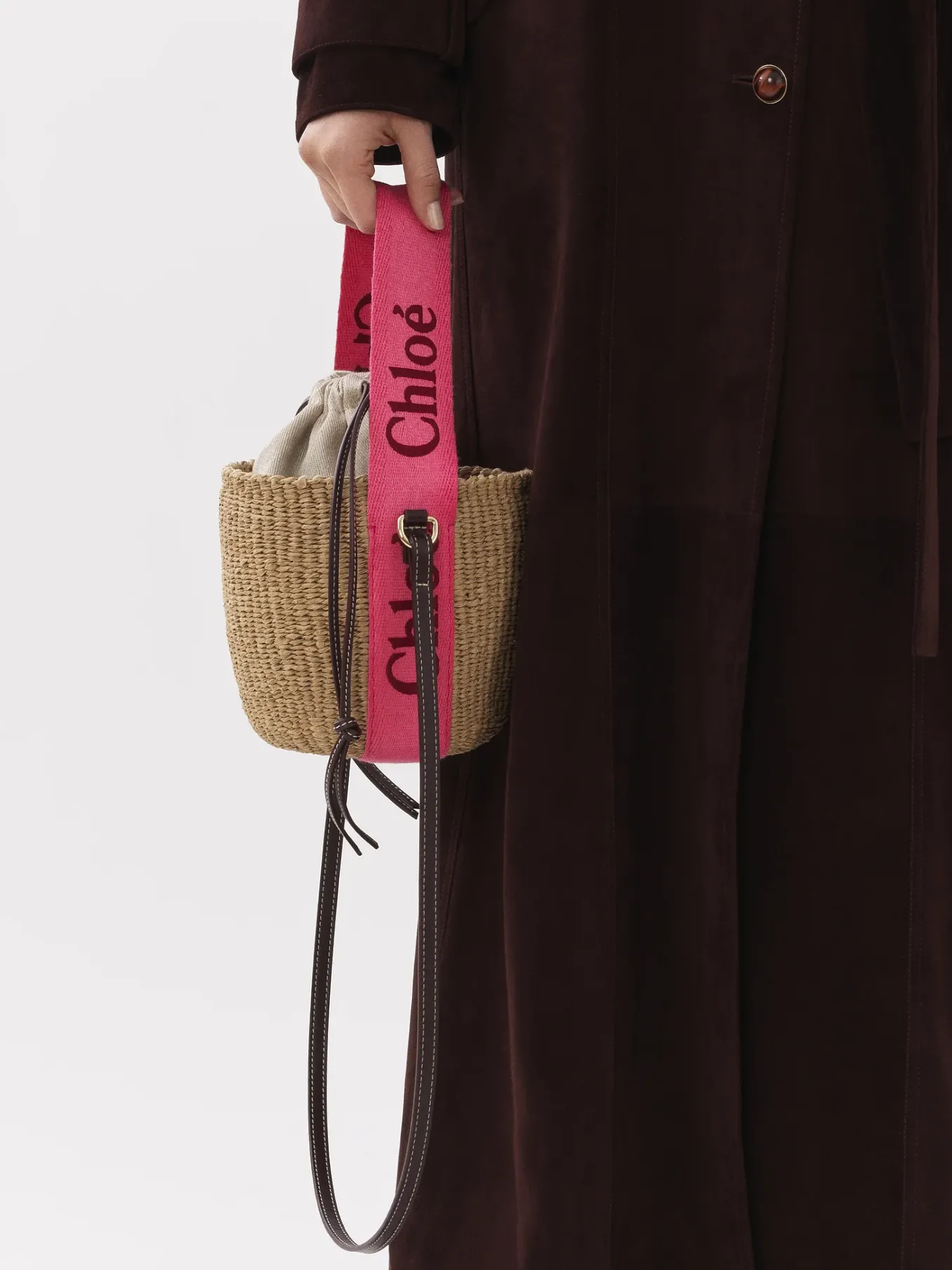 Sacs À Bandoulière-Chloé Petit Panier Woody Pink - Red 1