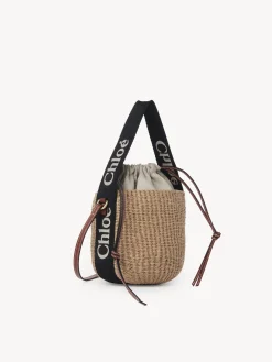 Sacs À Bandoulière-Chloé Petit Panier Woody Black - Beige 1