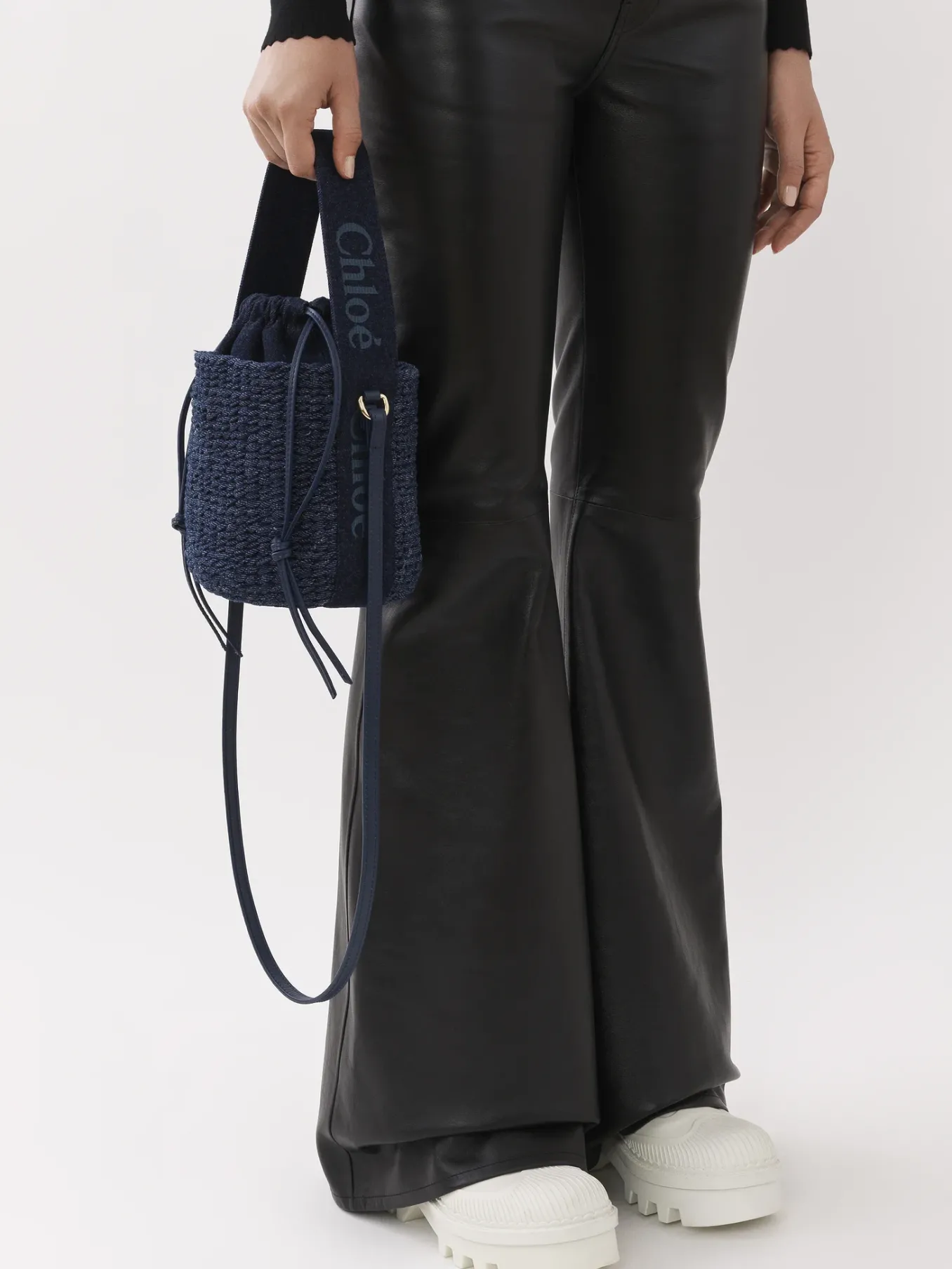 Sacs À Bandoulière-Chloé Petit Panier Woody Denim