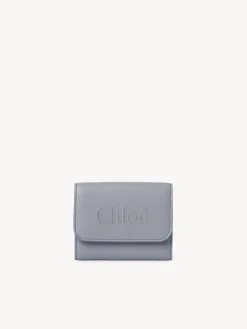 Portefeuilles Compacts-Chloé Petit Portefeuille A Trois Volets Chloe Sense Storm Blue