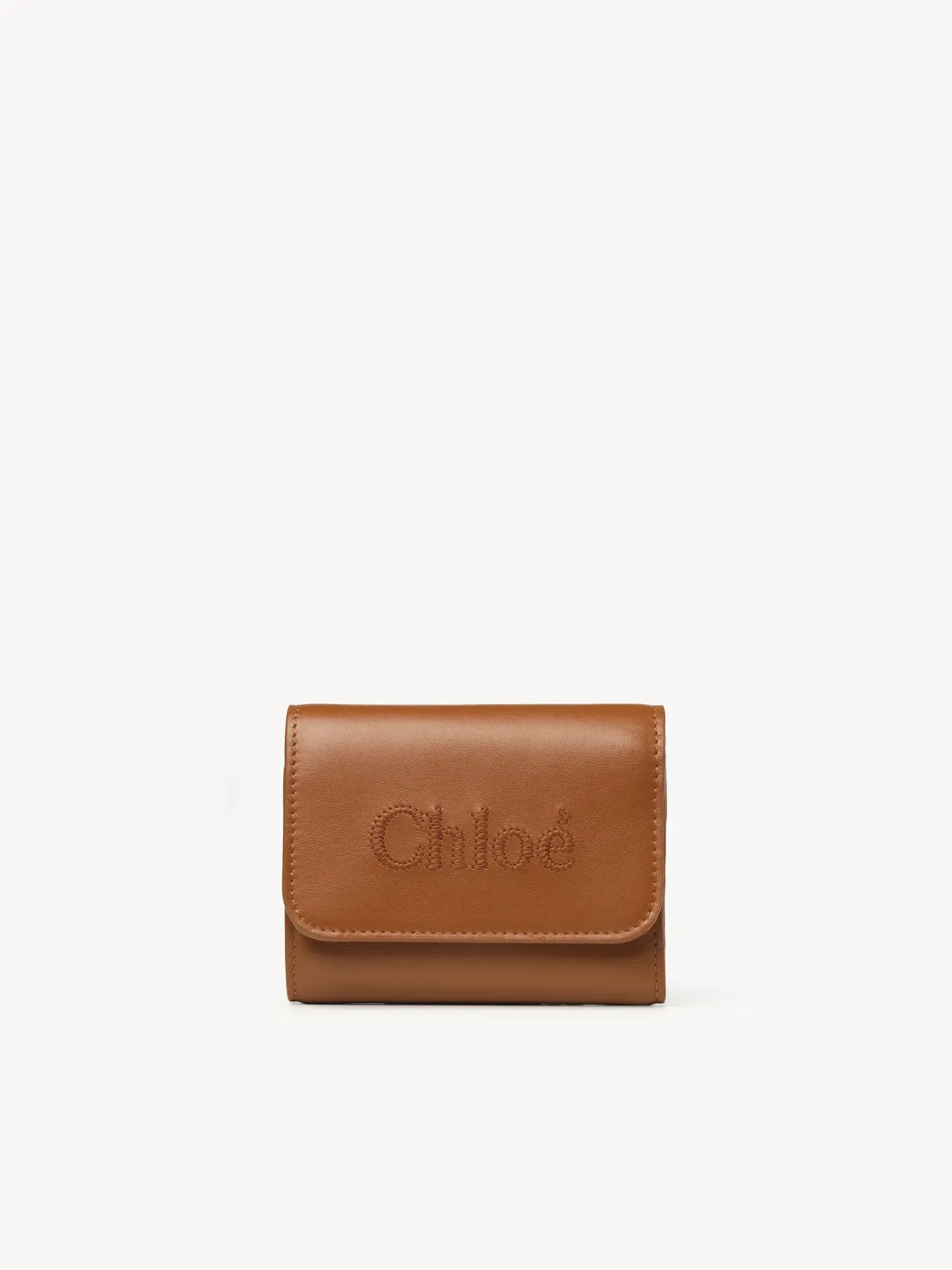 Portefeuilles Compacts-Chloé Petit Portefeuille A Trois Volets Chloe Sense Caramel