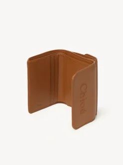 Portefeuilles Compacts-Chloé Petit Portefeuille A Trois Volets Chloe Sense Caramel