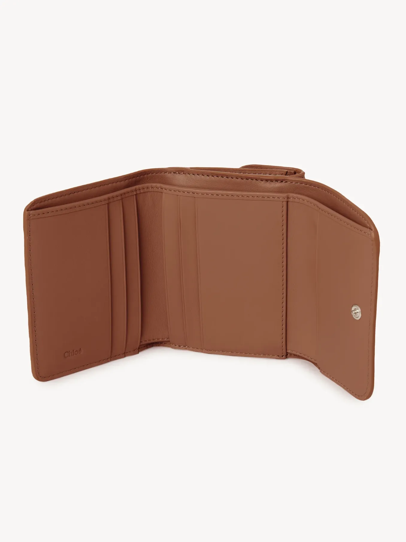 Portefeuilles Compacts-Chloé Petit Portefeuille A Trois Volets Chloe Sense Caramel