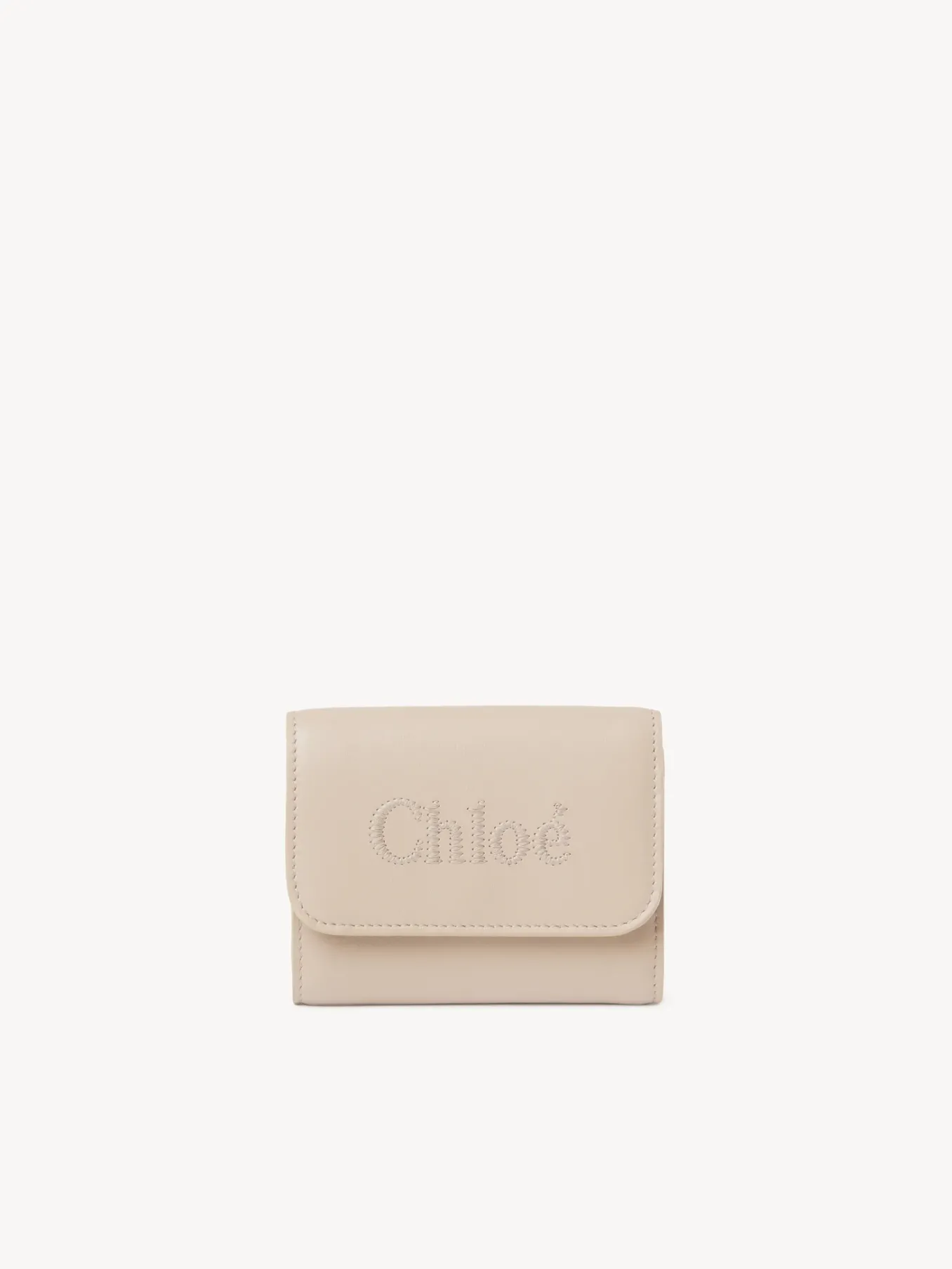 Portefeuilles Compacts-Chloé Petit Portefeuille A Trois Volets Chloe Sense Cement Pink