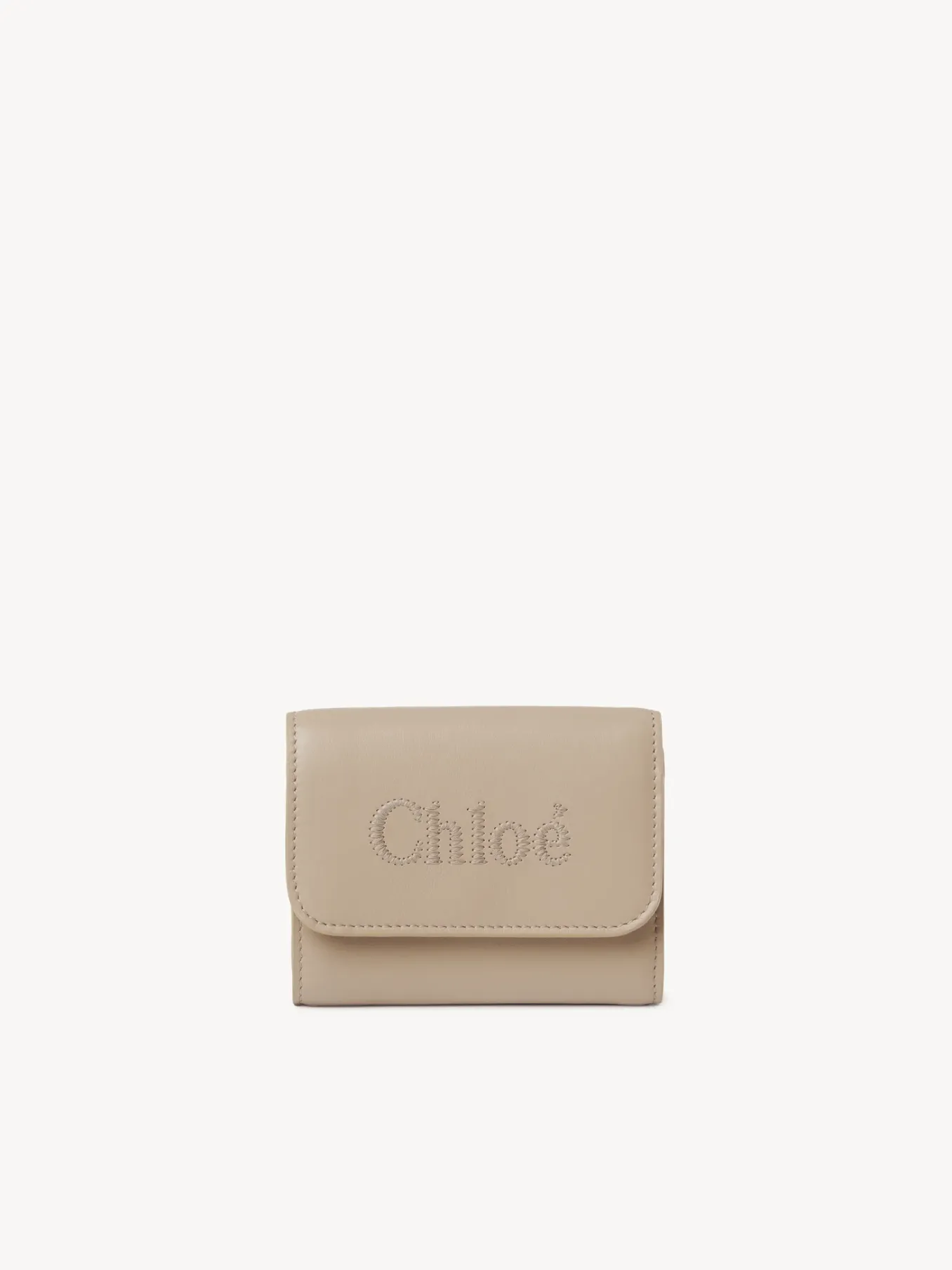 Portefeuilles Compacts-Chloé Petit Portefeuille A Trois Volets Chloe Sense Argil Brown