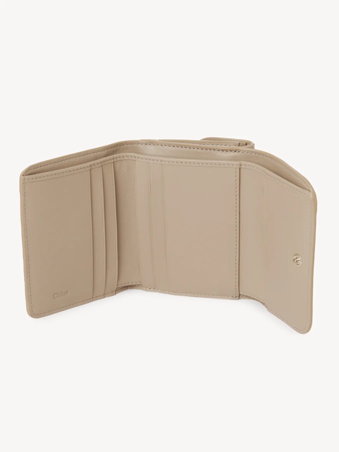 Portefeuilles Compacts-Chloé Petit Portefeuille A Trois Volets Chloe Sense Argil Brown