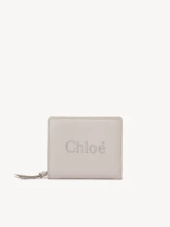 Portefeuilles Compacts-Chloé Petit Portefeuille Chloe Sense Wild Grey