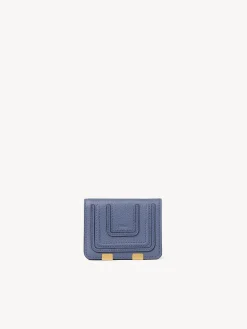 Portefeuilles Compacts-Chloé Petit Portefeuille Marcie Graphite Navy