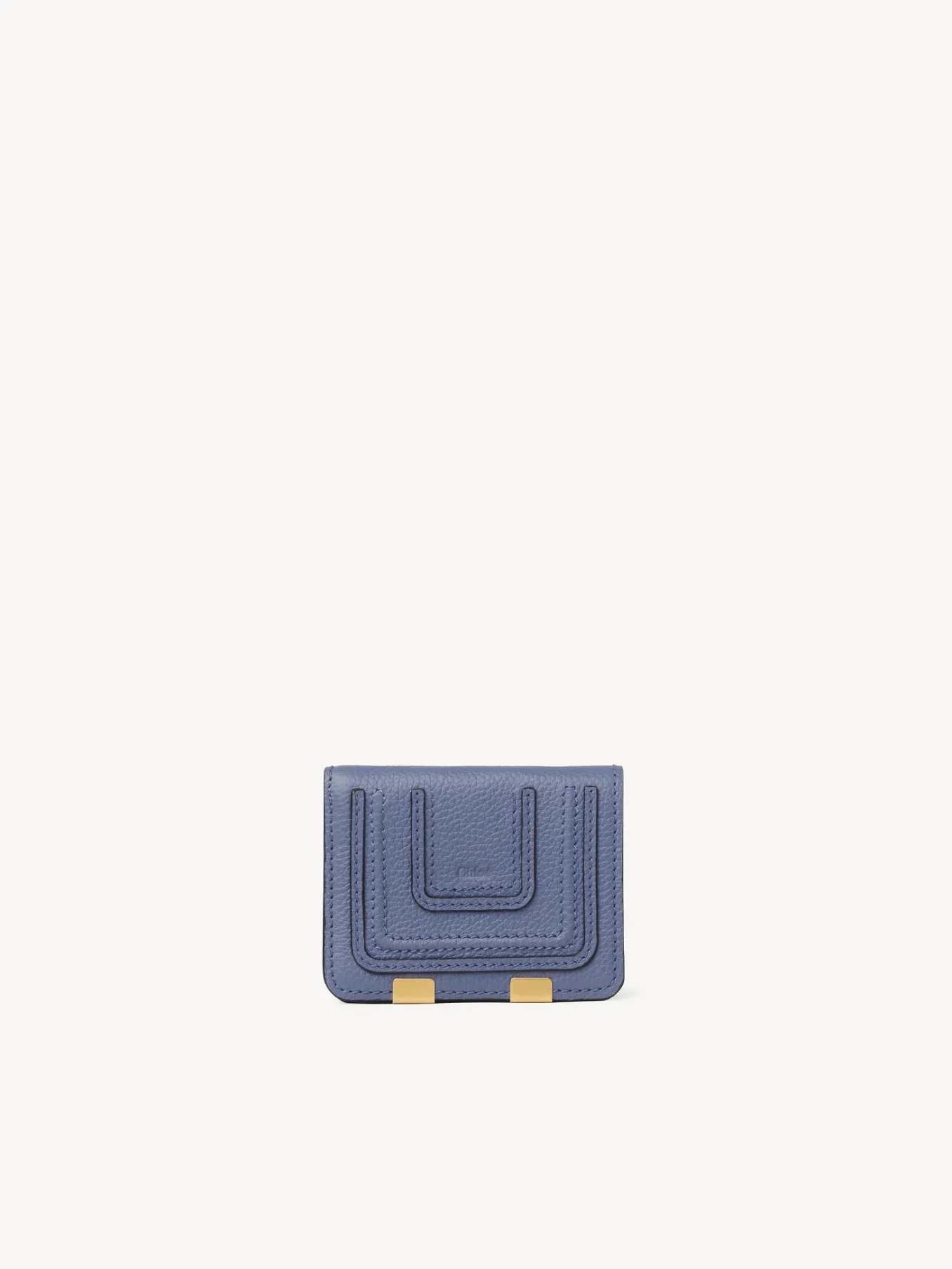 Portefeuilles Compacts-Chloé Petit Portefeuille Marcie Graphite Navy