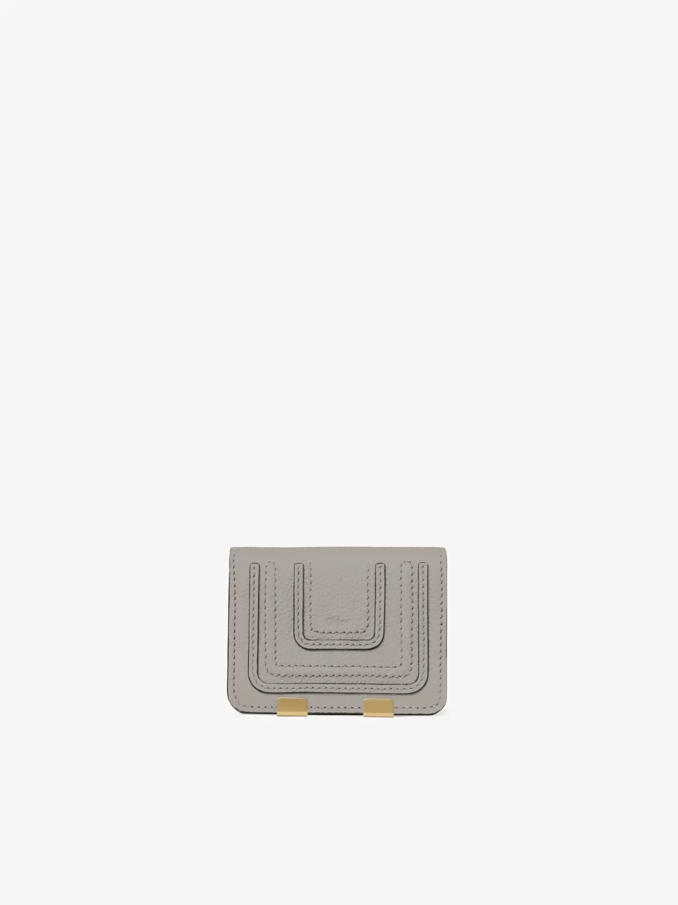 Portefeuilles Compacts-Chloé Petit Portefeuille Marcie Cashmere Grey