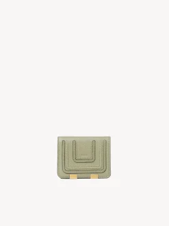 Portefeuilles Compacts-Chloé Petit Portefeuille Marcie Faded Green