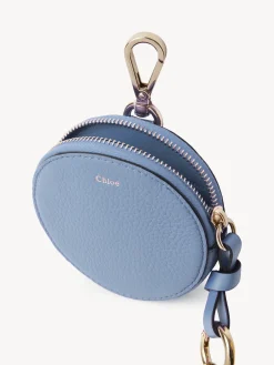 Porte-Monnaie-Chloé Petit Porte-Monnaie Rond Alphabet Shady Cobalt