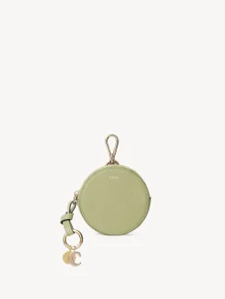 Porte-Monnaie-Chloé Petit Porte-Monnaie Rond Alphabet Faded Green