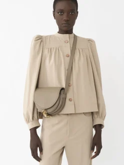 Sacs Porté Épaule-Chloé Petit Sac Bandoulière Mara Motty Grey