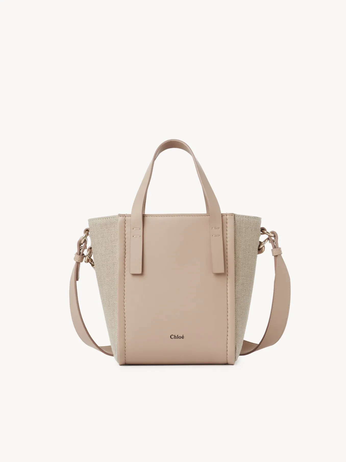 Sacs Porté Épaule-Chloé Petit Sac Cabas Chloe Sense Powder Beige