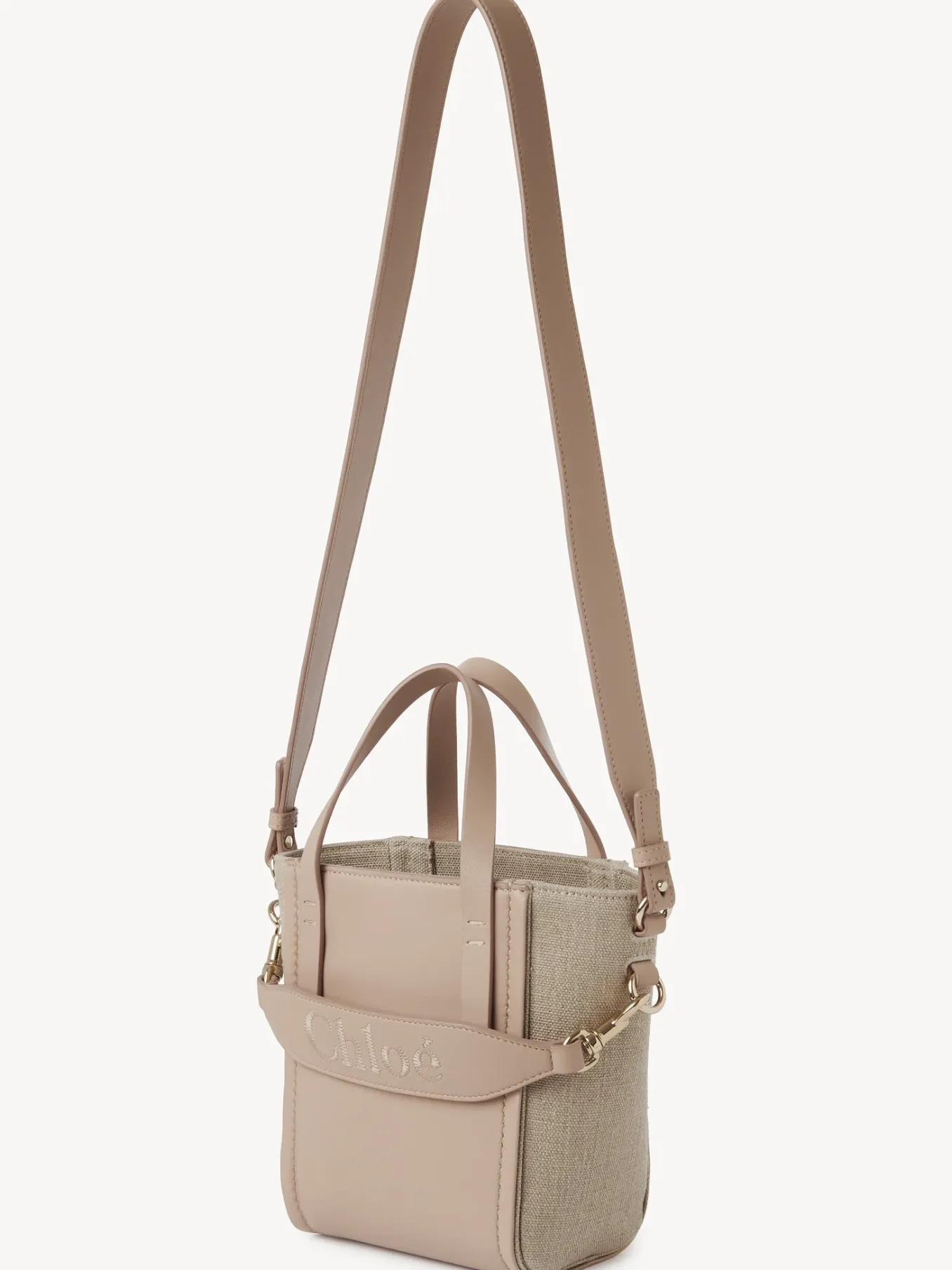 Sacs Porté Épaule-Chloé Petit Sac Cabas Chloe Sense Powder Beige