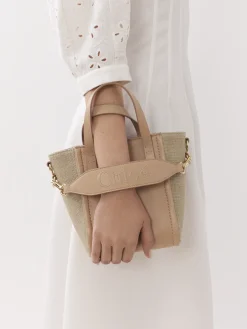 Sacs Porté Épaule-Chloé Petit Sac Cabas Chloe Sense Powder Beige