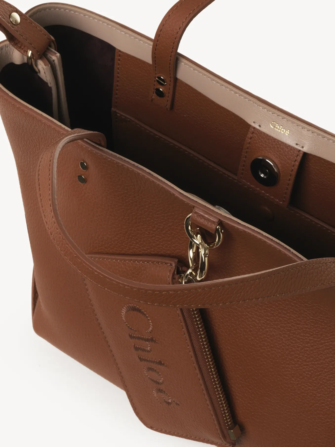 Sacs Cabas-Chloé Petit Sac Cabas Est-Ouest Chloe Sense Tan