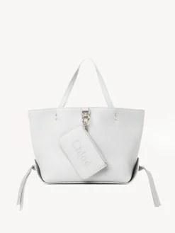 Sacs Cabas-Chloé Petit Sac Cabas Est-Ouest Chloe Sense Crystal White