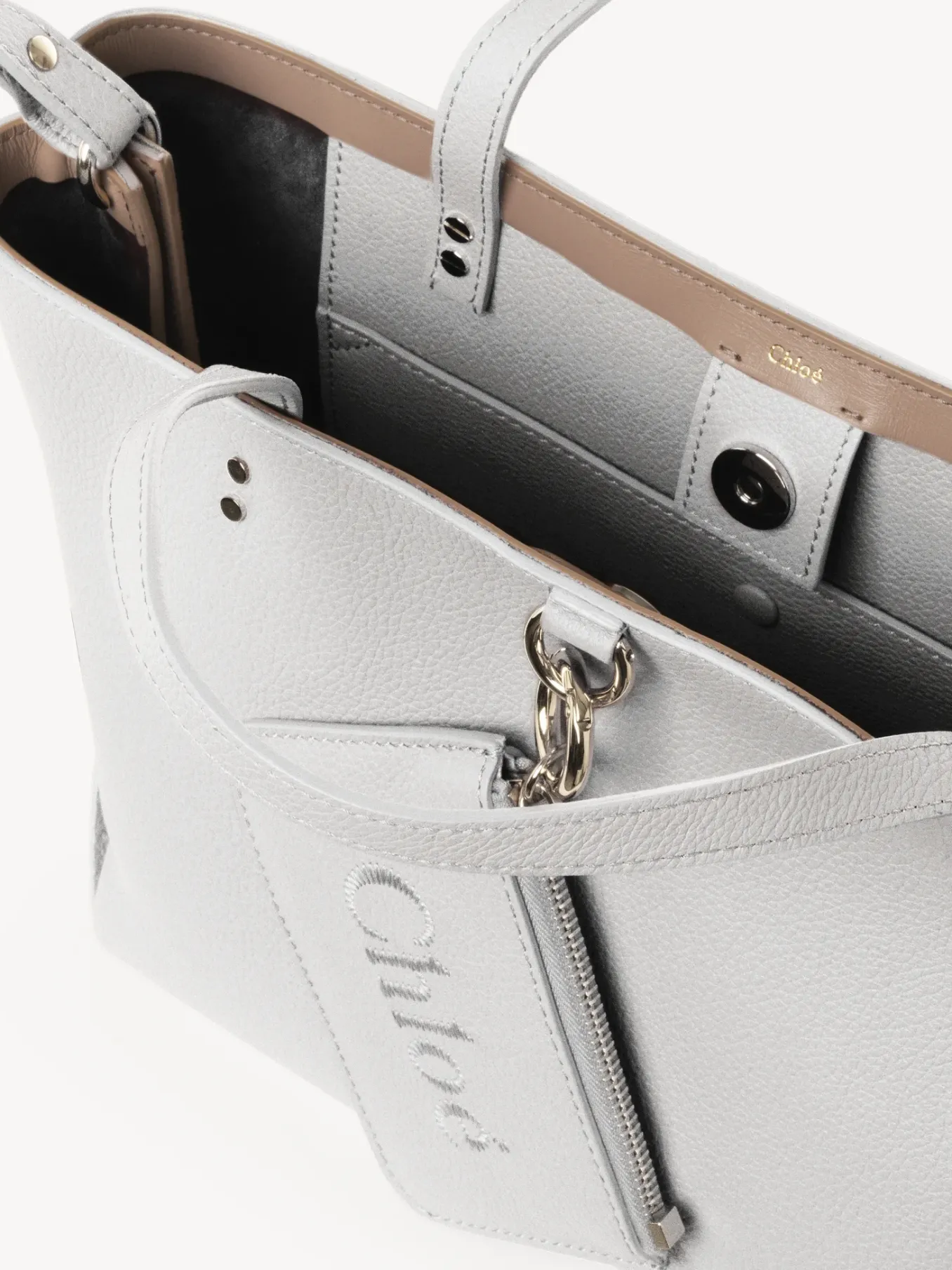 Sacs Cabas-Chloé Petit Sac Cabas Est-Ouest Chloe Sense Crystal White