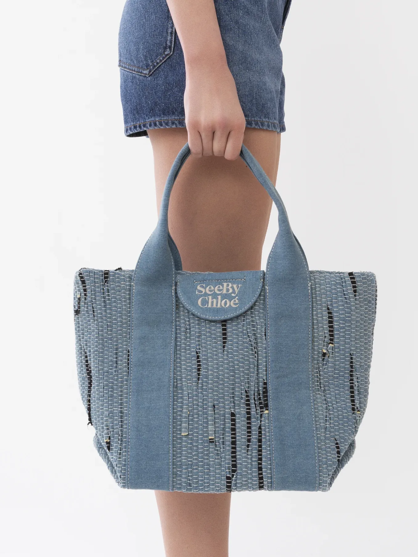 Sacs Cabas Et Paniers-Chloé Petit Sac Cabas Laetizia Denim