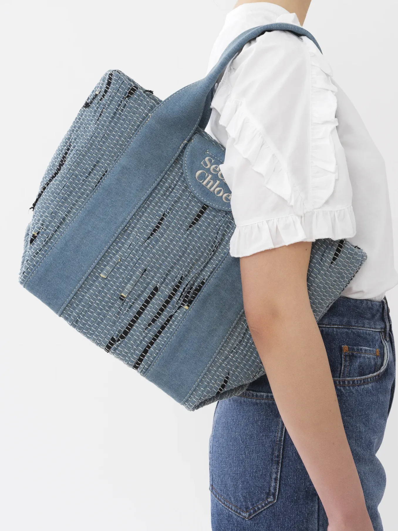 Sacs Cabas Et Paniers-Chloé Petit Sac Cabas Laetizia Denim