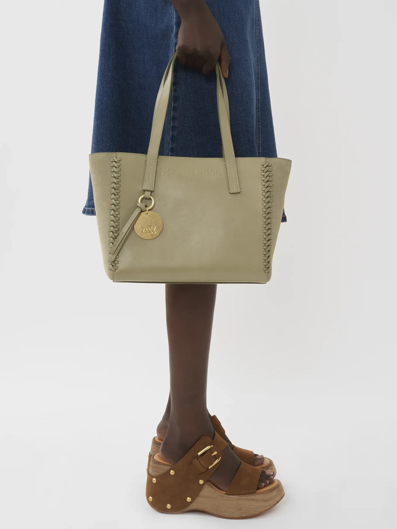 Sacs Cabas Et Paniers-Chloé Petit Sac Cabas Tilda Pottery Green