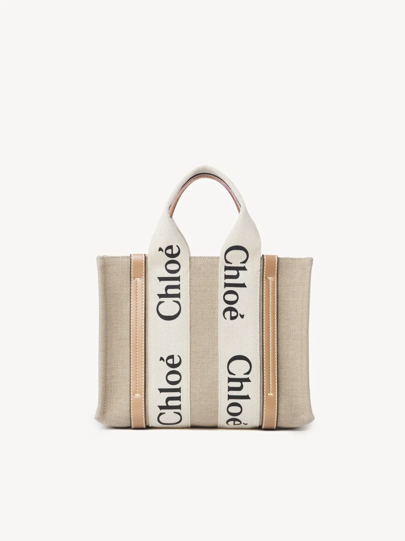 Sacs Cabas-Chloé Petit Sac Cabas Woody A Bandoulière White - Beige 1