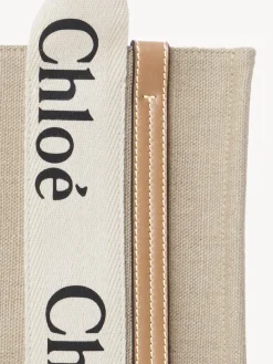 Sacs Cabas-Chloé Petit Sac Cabas Woody A Bandoulière White - Beige 1