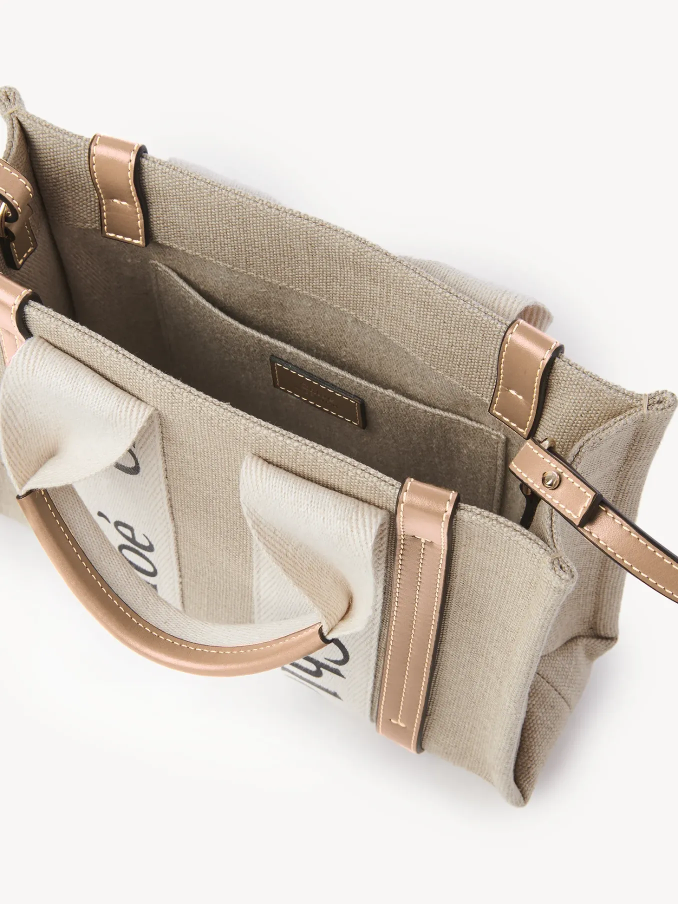 Sacs Cabas-Chloé Petit Sac Cabas Woody A Bandoulière White - Beige 1