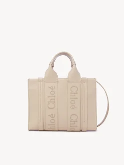 Sacs Cabas-Chloé Petit Sac Cabas Woody A Bandoulière Cement Pink