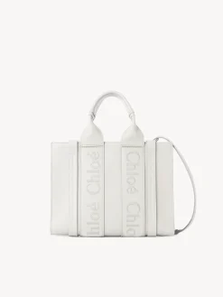 Sacs Cabas-Chloé Petit Sac Cabas Woody A Bandoulière Blanc