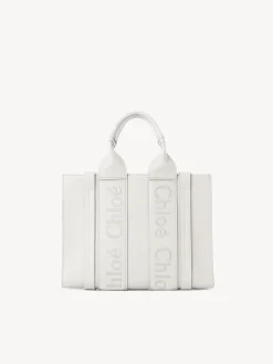 Sacs Cabas-Chloé Petit Sac Cabas Woody A Bandoulière Blanc