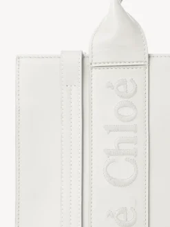 Sacs Cabas-Chloé Petit Sac Cabas Woody A Bandoulière Blanc