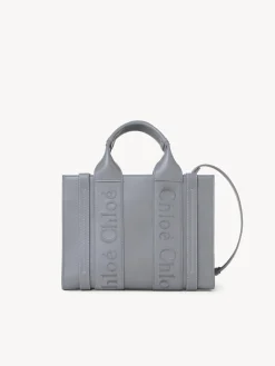 Sacs Cabas-Chloé Petit Sac Cabas Woody A Bandoulière Storm Blue
