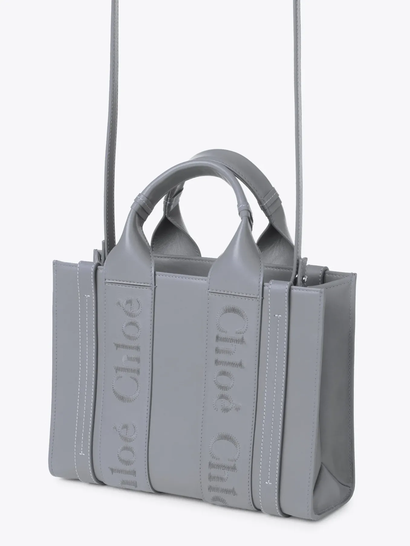 Sacs Cabas-Chloé Petit Sac Cabas Woody A Bandoulière Storm Blue